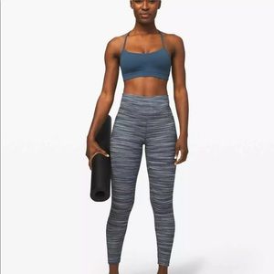 Lululemon Align High Rise 25” Blue Heather Stripe Spacedye Leggings Tights Sz 2